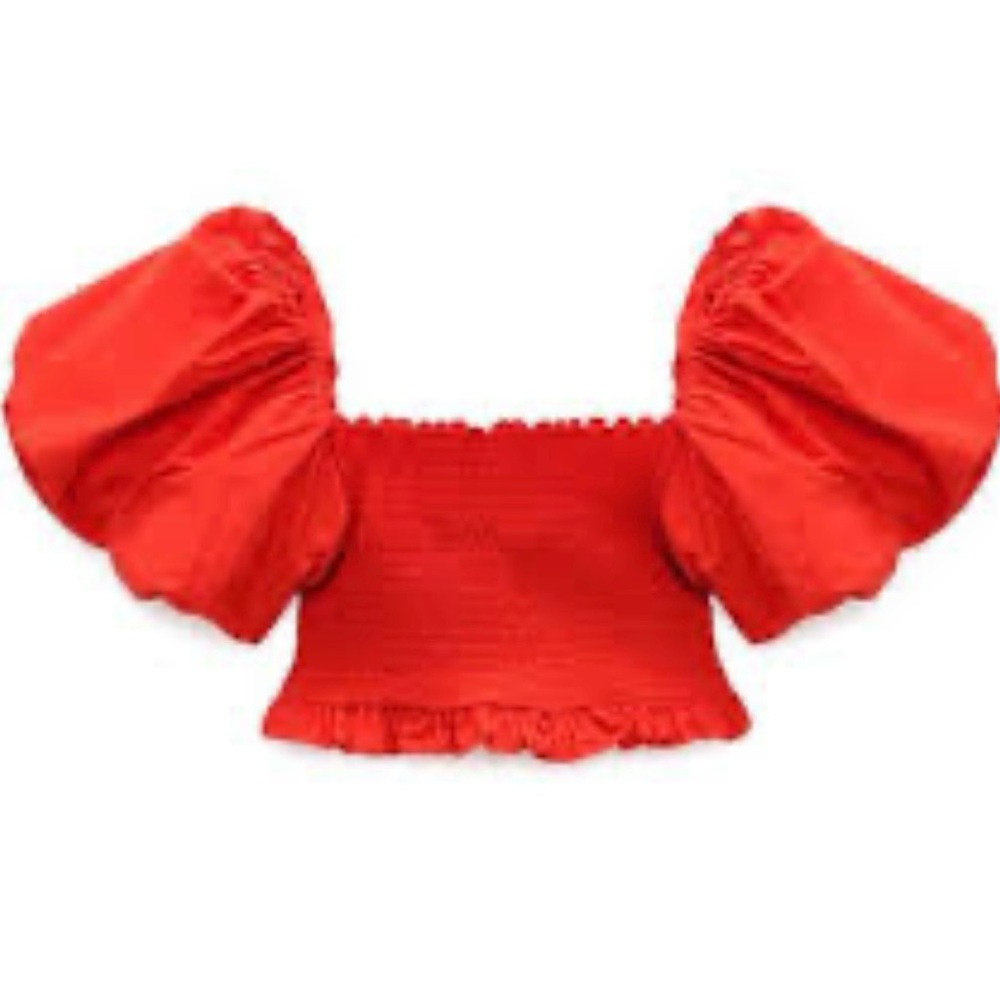 Zara Punk Puff Sleeve Top (NWT) (Size: Medium)